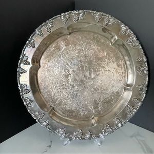 Silver Plate on Copper Grapes Platter by Sheffield